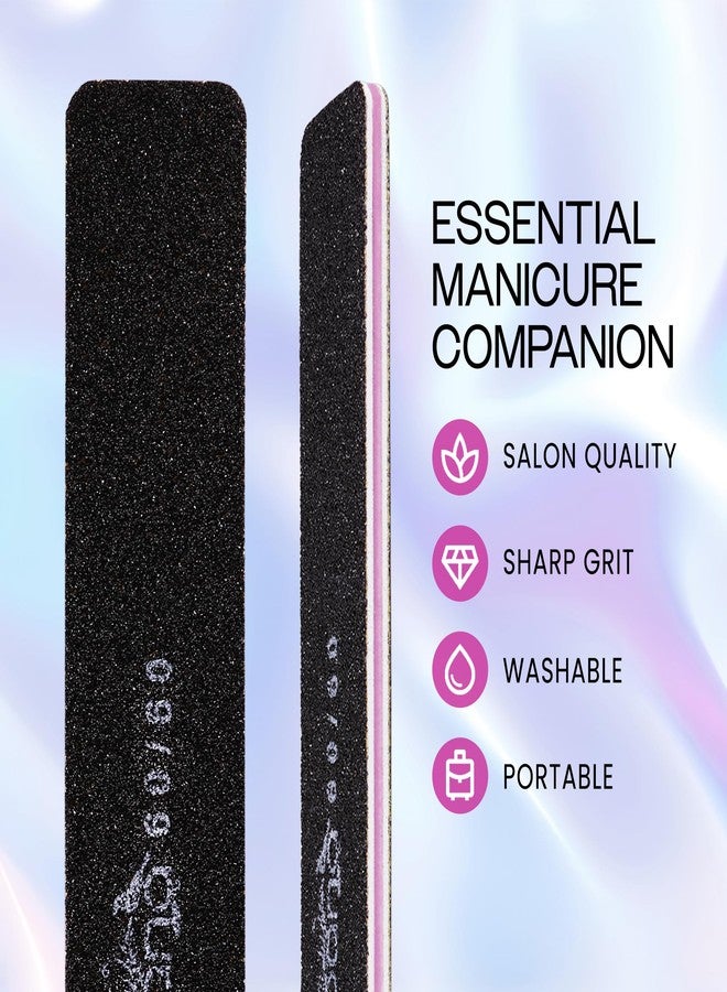 Pana 10pcs - PANA Jumbo Double-Sided Emery Nail File for Manicure, Pedicure, Natural, and Acrylic Nails - Black (Grit 60/60) - Image 2